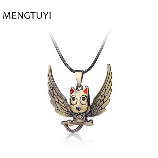 

pendant necklaces anime fairy tail choker necklace men blue cat happy shape women metal alloy cosplay jewelry gift naszyjnik, Silver