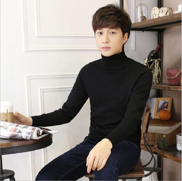 

men's sweaters 2021 autumn winter warm turtleneck sweater fashion casual comfortable pullover thick male brand, White;black