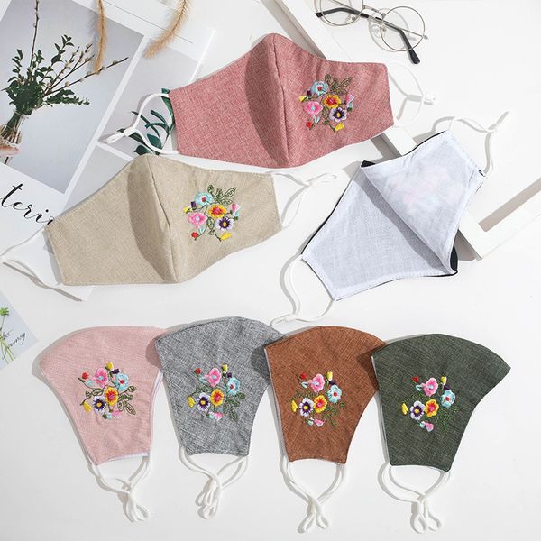 

designer face masks ethnic embroidery dustproof mask double layer breathable washable protective mask dhl fast shipping