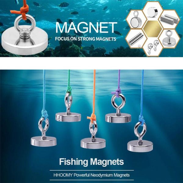 

hooks & rails neodymium magnet recovery strong power imanes metal detector salvage pot treasure hunting underwater fishing