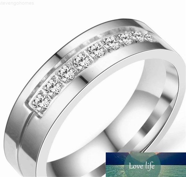 

factoryf9r4stainless zirconia steel diamond groove ring gold women men engagement wedding rings band will and sandy fashion jewelry, Silver
