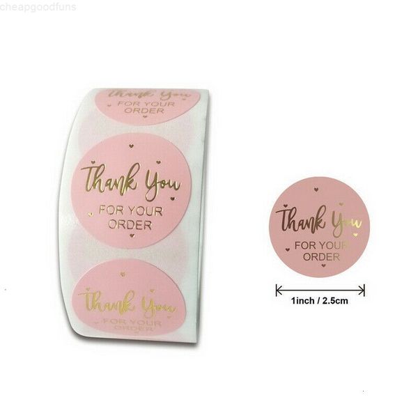 

500pcs/roll 10 styles flowers heart thank you adhesive sticker scrapbooking handmade business packaging seal decoration stickers