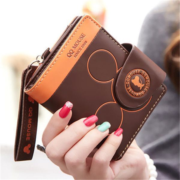 

ladies wallet cartoon wallet cute small fresh cartoon simple short wallet ladies small coin purse, Red;black