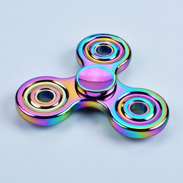 

multicolor fidget spinner металлический сплав гладкая рука спиннер взрослый офис офис офис бесполезное стресс цветок gyro tri spinner игрушк
