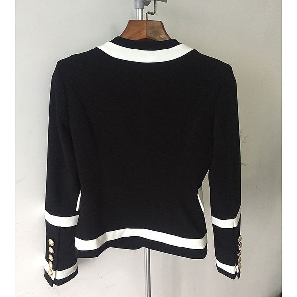 

new 2021 female designer double-sided metal breasted classic outerwear european coats lady's party clothes tjze, White;black