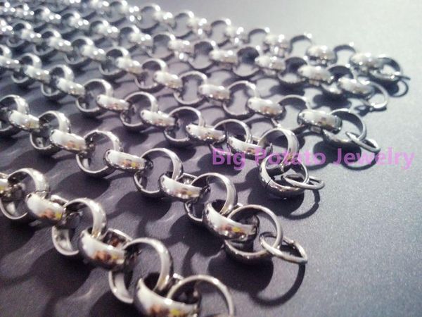 

chains wholesale diy 5/6/9mm width fashion 316l stainless steel silver color link chain men women necklace jewelry tone 18"-40"