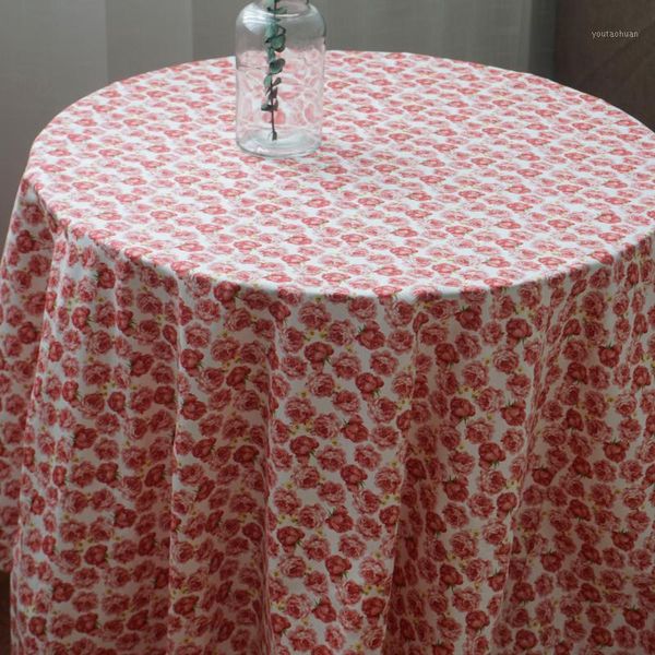 

table cloth korean ins rose coffee cotton tablecloth picnic cloth1