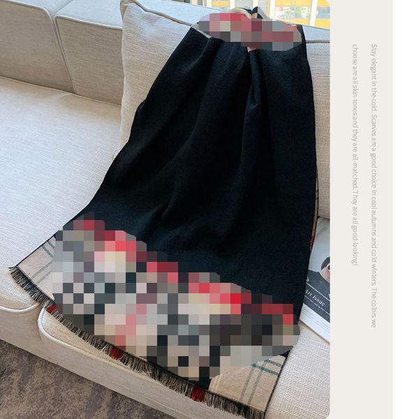 

winter thermal cashmere scarves for mens luxurys designers fashion tassels plain plaid letter classic style long 185cm 65cm high quality, Blue;gray