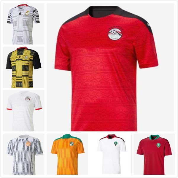 

2020 2021 egypt soccer jersey m. salah home red away white 20 21 kahraba a. hegazi ramadan uniforms jerseys footbal shirts, Black;yellow