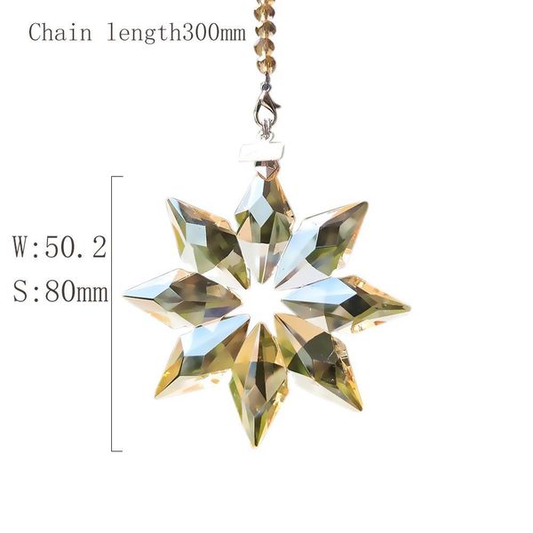 

80mm snowflake crystal pendants for chandeliers crystals prisms suncatcher pendants hanging ornament with chain gifts car decor h bbywkr