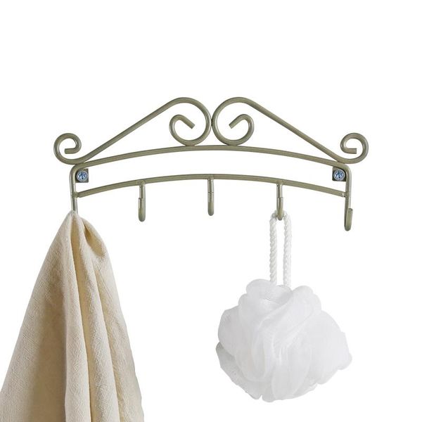 

scroll metal 5 hooks wall mount key rack for entryway or kitchen