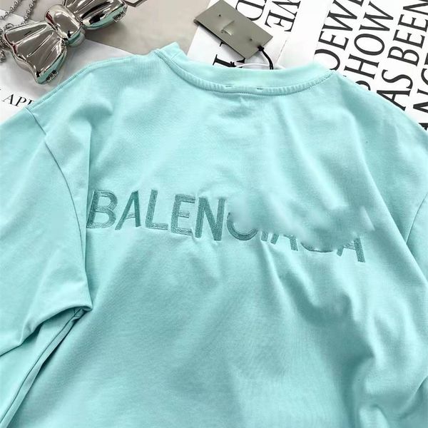 

high version early spring and summer new embroidery loose and versatile instant ink short sleeve t-shirt, White