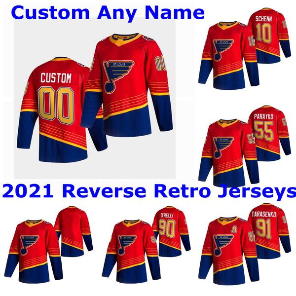 

2021 reverse retro st. louis blues jerseys 17 jaden schwartz jersey 70 oskar sundqvist robert thomas 10 brayden schenn mens custom stitched, Black;red