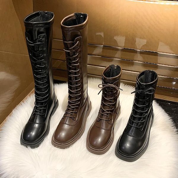 

boots women winter knee high natural genuine leather platform riding botas zipper ladies long autumn black 40 femme bottes1