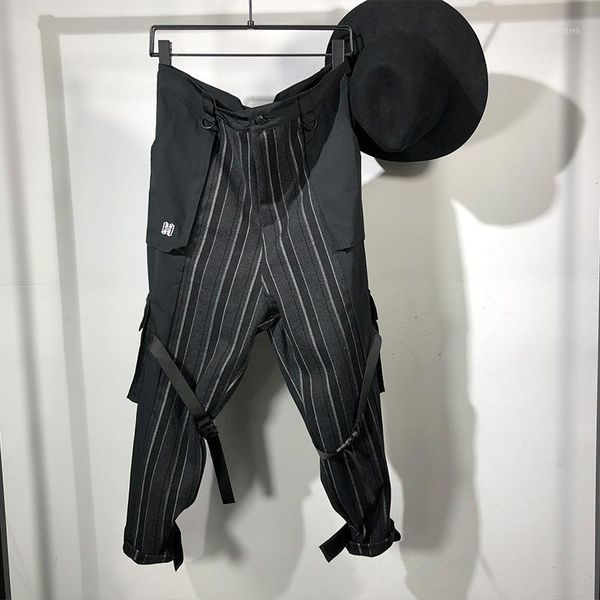 

owen seak men casual cargo pants high street wear dark ankle length pants men japanese sweatpants autumn harem black1, Black