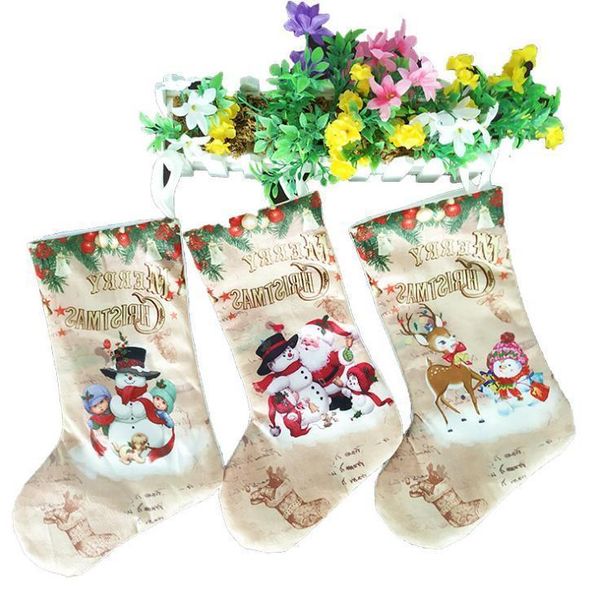 

creative christmas stockings santa claus snowman elck christmas tree ornaments home party decoration children candy bags gifts