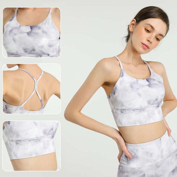 

new fashion temperament quick drying fashion yoga suit dance training print sports vest nude fitness clothes, Gray