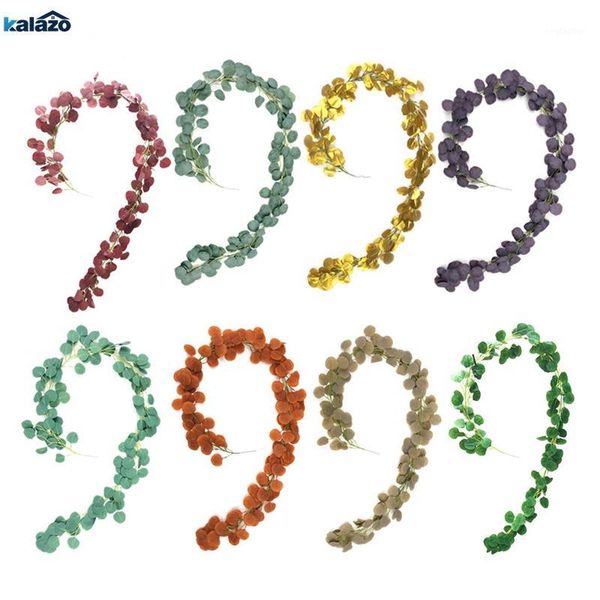 

decorative flowers & wreaths 2m artificial eucalyptus leaves vine fake greenery garland wedding party decoration home table decor1