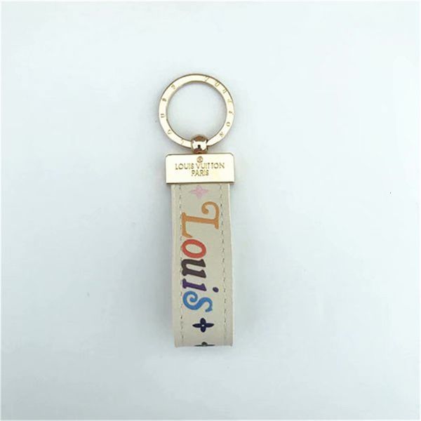 

fashion 2020keychain l letter leather keychains car ring lanyard cute key wallet rope chain portachiavi with box, Silver