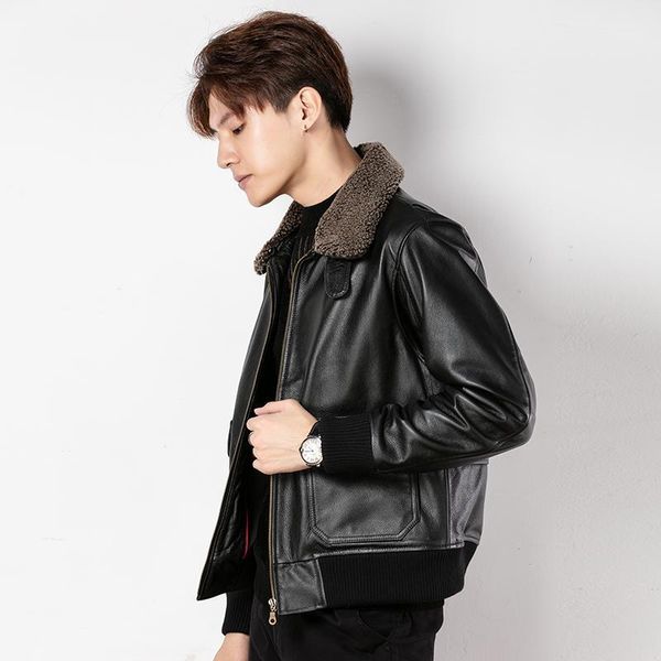 

classic g1 style mens cowhide coat,motor leather jackets,man black genuine leather jacket.homme outdoor cotton1