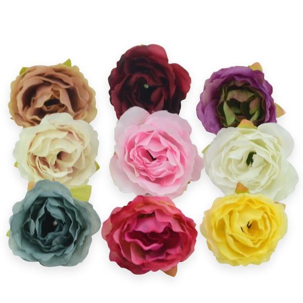 

10pcs european artificial silk peony flower heads for wedding home party decoration diy bride bouquet mini fak bbyxxf