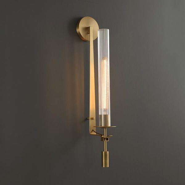 

wall lamp postmodern classic all-copper light luxury designer living room porch background bedroom bedside