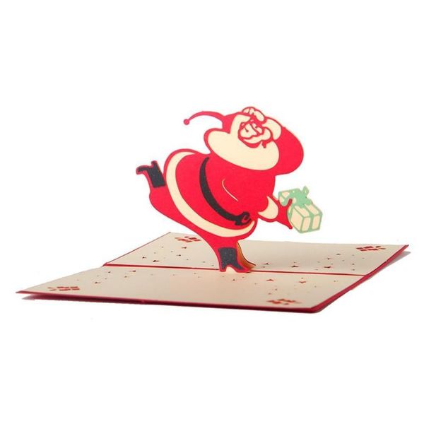 

2021 new santa claus confused to give gift 3d greeting tablecard gift for natal card navidad blessing xmas decoration u9c7