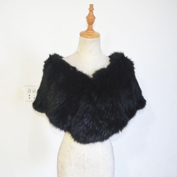 

au601 black wholesale women fur cape scarf, Blue;gray