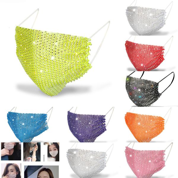 

2021 sequins designer fashion face black white red sunscreen mask with diamond masks trendy rhinestone facemask 7 nsi9x