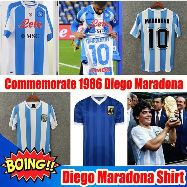 

retro 1986 argentina diego maradona soccer jerseys messi commemorate camiseta boca juniors 4th maillot naples napoli thailand football shirt, Black;yellow