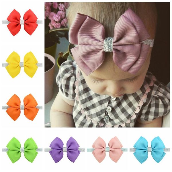 

20pcs /lot sweet color kids bow headband silver ribbon bows with thin hairband pgraphy props girls bow tiara headwrap 724 q jllgyv