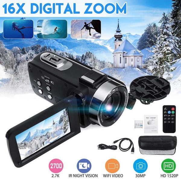 

camcorders 1080p 2.7k wifi hd video camera camcorder 16x digital zoom 3'' touch lcd screen night vision dv
