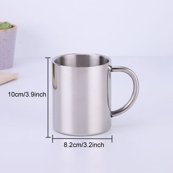 

stainless steel double layer coffee mug 300ml 400ml cups portable camping cup with handgrip stainless steel mountaineering mugs bh1116-3 tqq