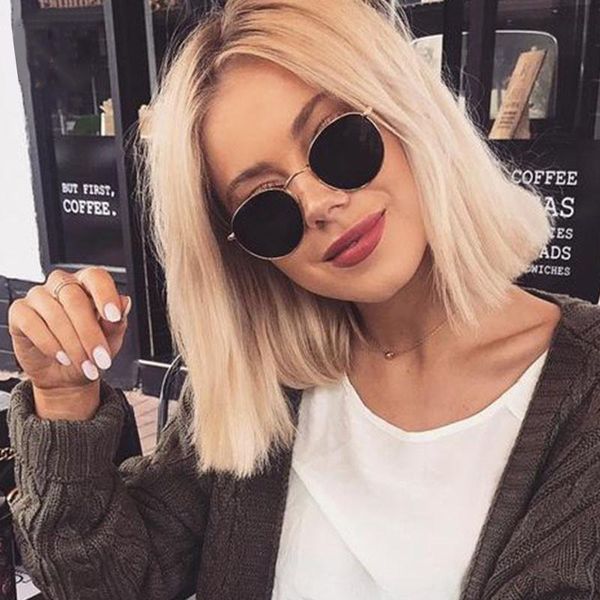 

sunglasses classic small frame round women/men brand designer alloy mirror sun glasses vintage fashion eyewear, White;black