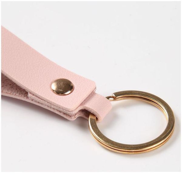 

8 colors fashion pu leather keychain business gift leather key chain car key strap waist wallet keychains keyrings jllfeu