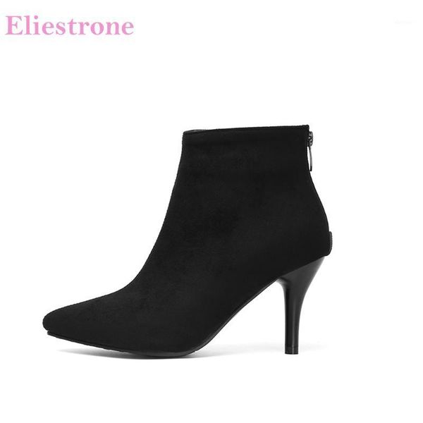 

boots brand fashion black green women ankle high thin heels lady dress shoes ls901 plus big small size 10 30 43 481