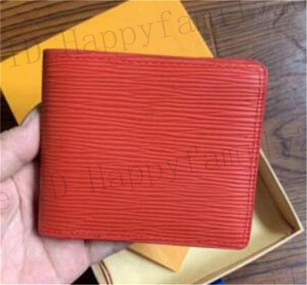 

2021 fashion designers credit card holder classic leather purse folded notes and receipts bag wallet purse l02, Red;black