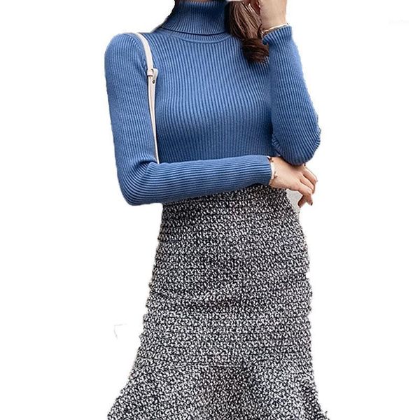 

womens sweaters 2019 autumn winter leisure retro turtleneck sweater women pullover jumper knitted korean slim-fit tight, White;black