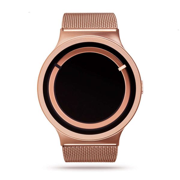 

men's watch creative fashion eclipse trend stainless steel mesh band quartz watchftjz, Slivery;brown