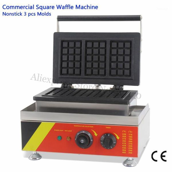 

square muffin waffle machine rectangle waffle maker with 3 molds 220v 110v 1500w1