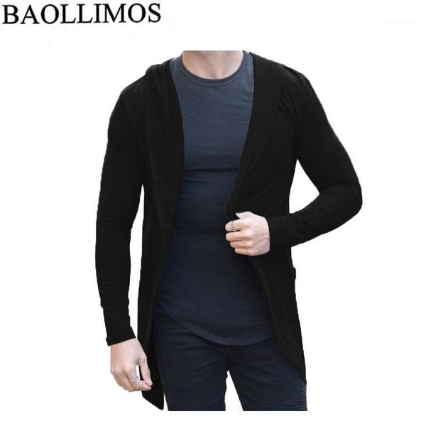

2019 men hooded sweatshirts black hip hop mantle hoodies fashion jacket long sleeves cloak man's coats outwear, Tan;black