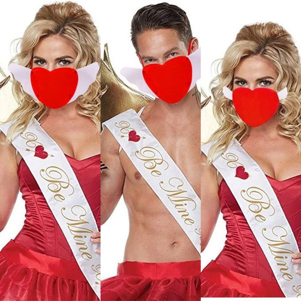 

2021 valentine's day love mask designer romantic face masks space cotton love heart mask couple dustproof adjustable mouth mask h12002