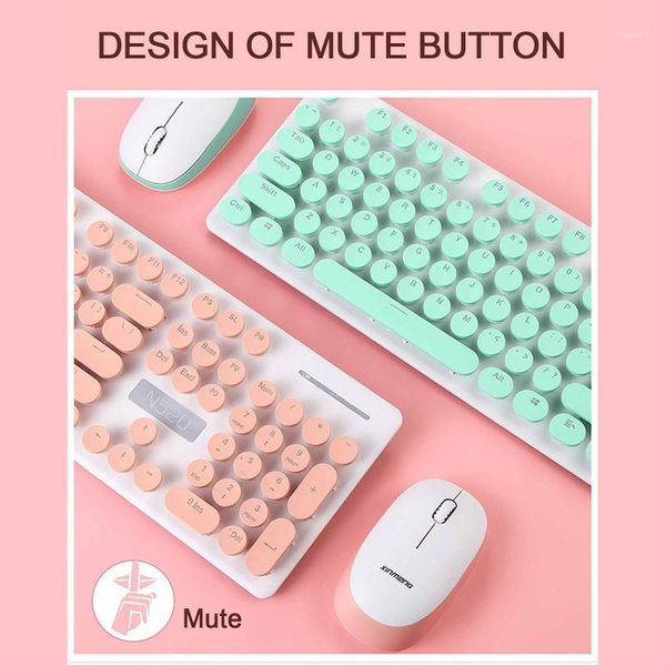 

2.4g wireless mechanical keyboard and mouse set, round button mute optics, suitable for pc notebook games and office#301