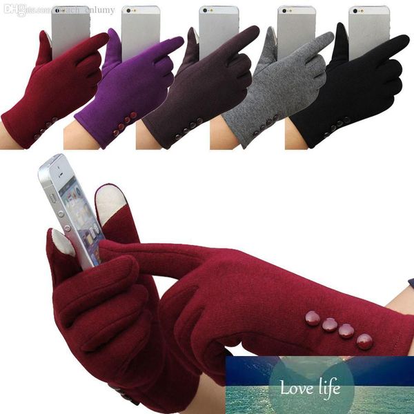 

womens winter gloves mittens 4 buttons touch screen gloves outdoor sports warm gloves mittens mittens cashmere fashion accessories, Blue;gray