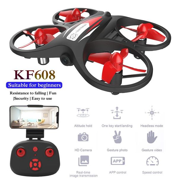 

kf608 mini drone with camera hd altitude hold headless mode 8 mins flight time 2.4g rc quadcopter helicopter toys for children