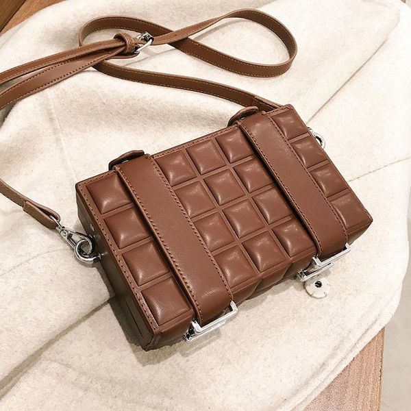 

lattice square crossbody bag 2020 fashion new pu leather women's designer handbag vintage shoulder messenger bag