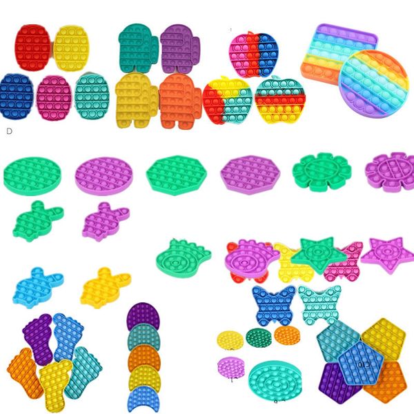 

2021 push pops bubble sensory toy funny pop it fidget toys anti-stress squeezy toy kids squishy stress reliever gifts all shape stock h12101