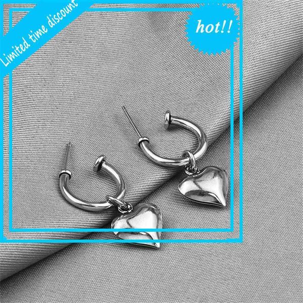 

new style old fashion temperament simple love earrings net red hip hop versatile men's and women's jewelry, Golden