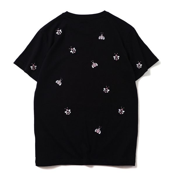 

2021 new high news 19ss men embroidered pink bee hip shirt skateboard street cotton t-shirts kenye # bb4 rlh3, White;black
