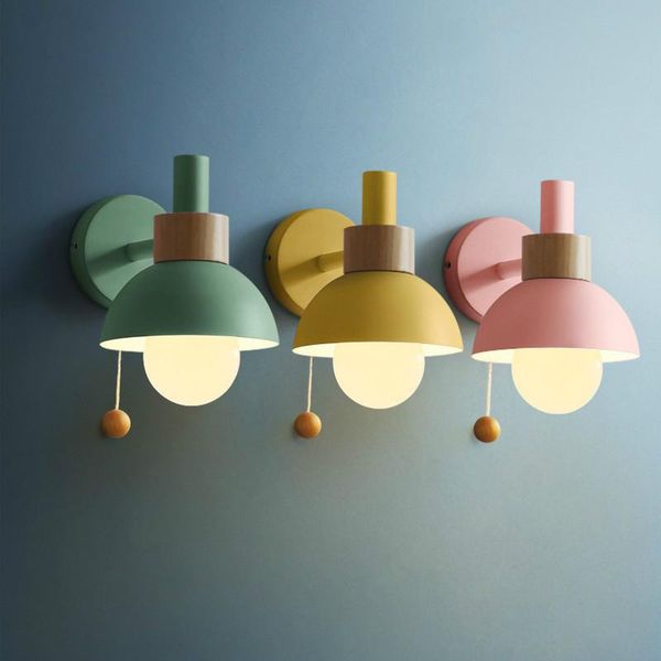 

wall lamp creative nordic living room aisle bathroom mirror headlight bedroom bedside macaron light home deco sconce yhj020219